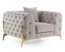 Clarice - Transitional Light Beige Velvet Chair