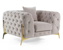 Clarice - Transitional Light Beige Velvet Chair