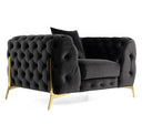 Clarice - Transitional Black Velvet Sectional Sofa