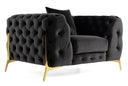 Clarice - Transitional Black Velvet Chair