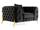 Clarice - Transitional Black Velvet Chair