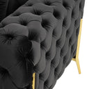Clarice - Transitional Black Velvet Sofa Set