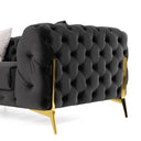 Clarice - Transitional Black Velvet Sectional Sofa