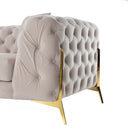 Clarice - Transitional Light Beige Velvet Sectional Sofa