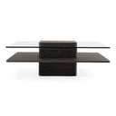 Clarion Modern Grey Elm & Glass Coffee Table
