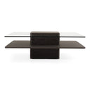 Clarion Modern Grey Elm & Glass Coffee Table