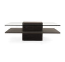 Clarion Mid-Century Walnut and Glass Coffee Table