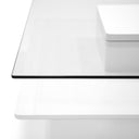 Clarion - Modern White & Clear Glass Coffee Table