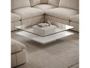 Stephen - Modern Glass & Stainless Steel Square Coffee Table