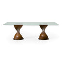 Cleveland - Contemporary Glass and Walnut Dining Table