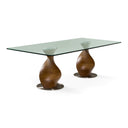 Cleveland - Contemporary Glass and Walnut Dining Table