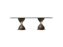 Cleveland - Contemporary Glass and Grey Ash Dining Table