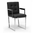 Click Modern Black Leatherette Dining Arm Chair