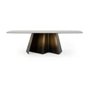 Clifford - Contemporary White Ceramic + Brushed Bronze Console Table