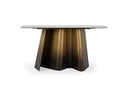Clifford - Contemporary White Ceramic + Brushed Bronze Console Table