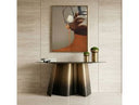 Clifford - Contemporary White Ceramic + Brushed Bronze Console Table