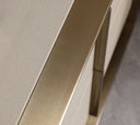 Cartier - Modern Beige Velvet + Brushed Brass 4-Piece Bedroom Set