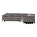 Coffman - Modern Grey Fabric Sectional Sofa w/ Sofa Bed + Recliner