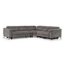 Coffman - Modern Grey Fabric Sectional Sofa w/ Sofa Bed + Recliner