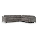 Coffman - Modern Grey Fabric Sectional Sofa w/ Sofa Bed + Recliner
