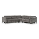 Coffman - Modern Grey Fabric Sectional Sofa w/ Sofa Bed + Recliner