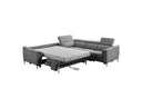 Coffman - Modern Grey Fabric Sectional Sofa w/ Sofa Bed + Recliner