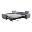 Coffman - Modern Grey Fabric Sectional Sofa w/ Sofa Bed + Recliner