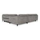 Coffman - Modern Grey Fabric Sectional Sofa w/ Sofa Bed + Recliner