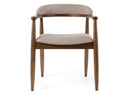 Cohen - Mid-Century Modern Tan Fabric + Walnut Dining Chair