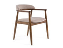 Cohen - Mid-Century Modern Tan Fabric + Walnut Dining Chair