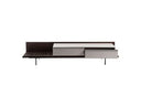 Colima - Modern Matte Beige + Walnut TV Stand