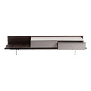 Colima - Modern Matte Beige + Walnut TV Stand