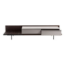 Colima - Modern Matte Beige + Walnut TV Stand
