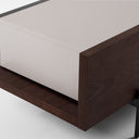 Colima - Modern Matte Beige + Walnut TV Stand