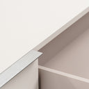 Colima - Modern Matte Beige + Walnut TV Stand