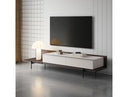 Colima - Modern Matte Beige + Walnut TV Stand