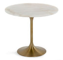 Collins - Glam White Marble & Gold End Table