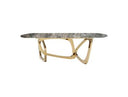 Colton - Modern Brown & Gold Dining Table