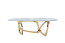 Colton - Modern Gray Microlite & Gold Dining Table