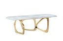 Colton - Modern Gray Microlite & Gold Dining Table