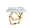 Colton - Modern Gray Microlite & Gold Dining Table
