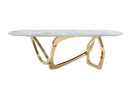 Colton - Modern Gray Microlite & Gold Dining Table
