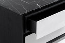 Concord - Modern Black Marble + Black Ash + Aluminum Nightstand
