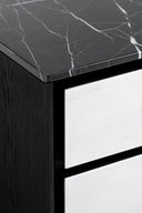 Concord - Modern Black Marble + Black Ash + Aluminum Nightstand