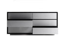 Concord - Modern Black Marble + Black Ash + Aluminum Dresser