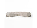 Conrad - Modern Beige Fabric Sectional Sofa With 3 Recliners