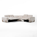Conrad - Modern Beige Fabric Sectional Sofa With 3 Recliners