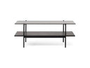 Conley - Mid-Century Modern Grey Glass + Black Ash Coffee Table