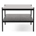 Conley - Mid-Century Modern Grey Glass + Black Ash Coffee Table