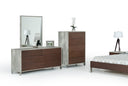 Conner Modern Dark Walnut & Faux Concrete Chest